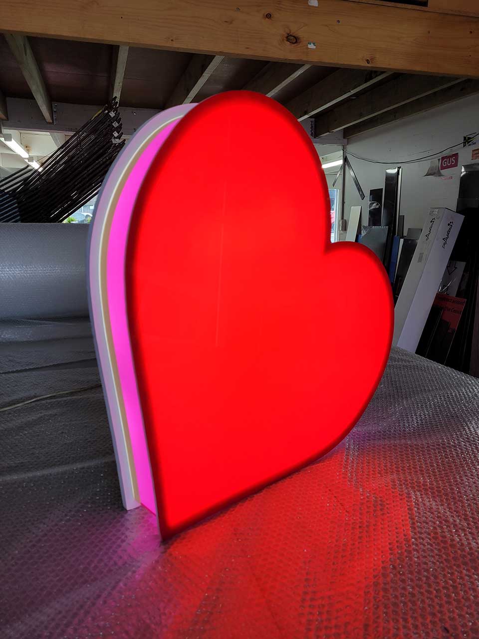 Hanging lightbox interior
